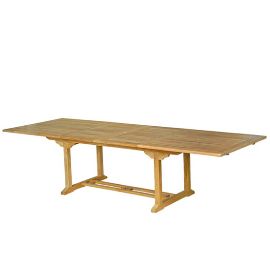 Salon de jardin teck 12 places table rectangulaire 10 chaises KAJANG - Image 4