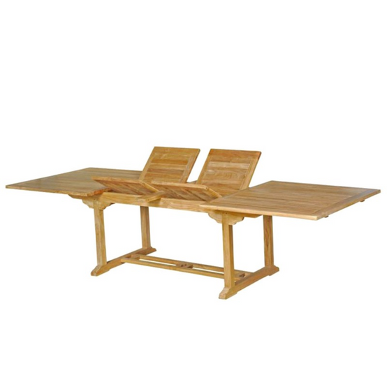 Salon de jardin teck 12 places table rectangulaire 10 chaises KAJANG - Image 5