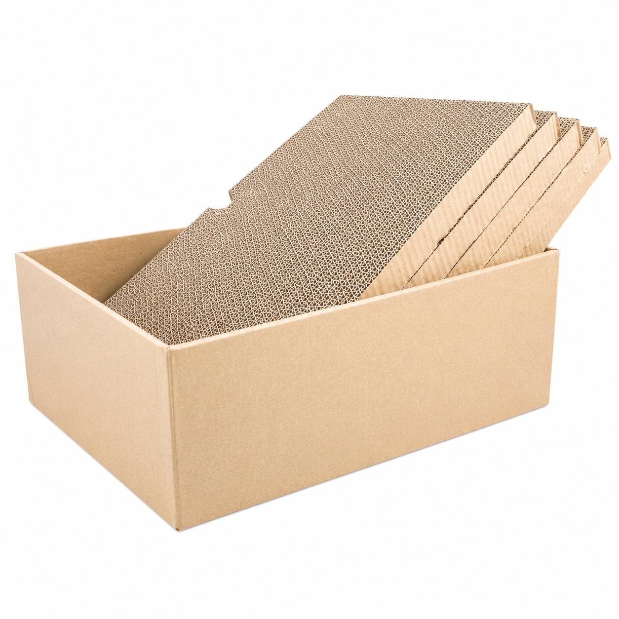 Lot de 5 Grattoirs pour Chats en Papier Ondulé Réversible Anti Dérapant - Image 1