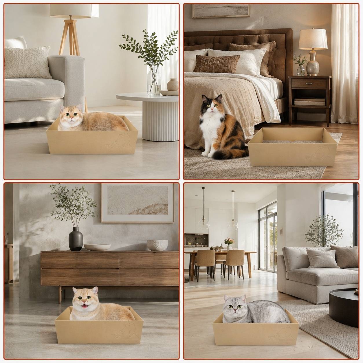 Lot de 5 Grattoirs pour Chats en Papier Ondulé Réversible Anti Dérapant - Image 7