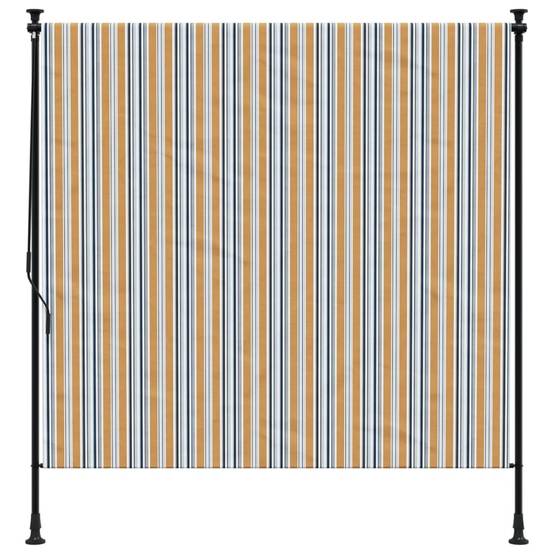 Maison Chic - Store Banne - Store roulant d'extérieur - Auvent extérieur jaune et blanc 150x270 cm tissu acier - Image 3