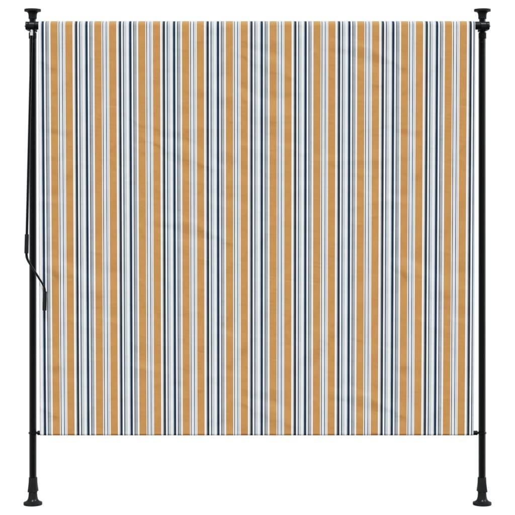 Maison Chic - Store Banne - Store roulant d'extérieur - Auvent extérieur jaune et blanc 150x270 cm tissu acier - Image 3