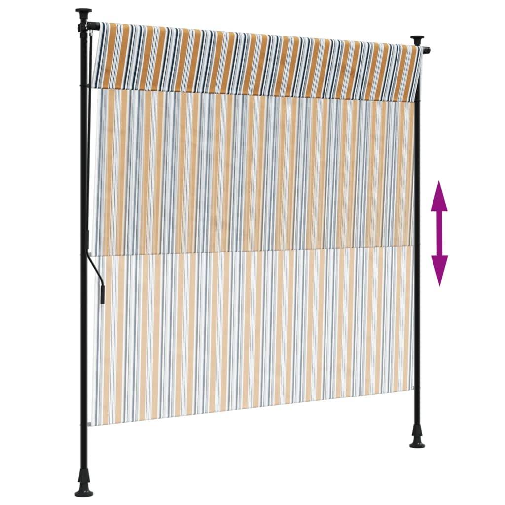 Maison Chic - Store Banne - Store roulant d'extérieur - Auvent extérieur jaune et blanc 150x270 cm tissu acier - Image 6