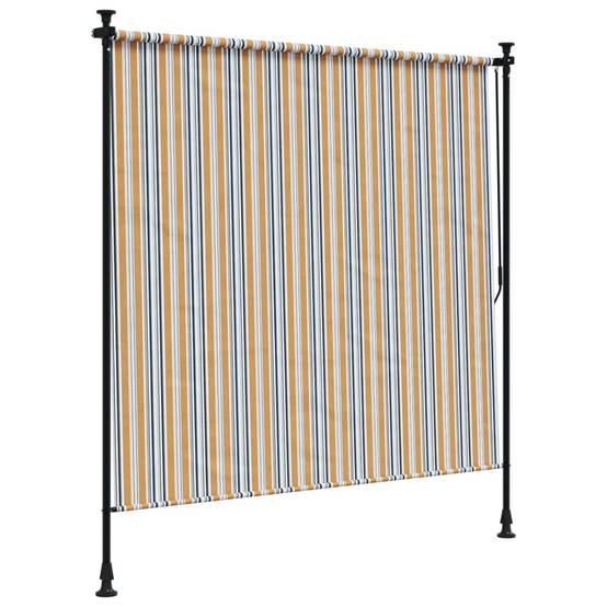 Maison Chic - Store Banne - Store roulant d'extérieur - Auvent extérieur jaune et blanc 150x270 cm tissu acier - Image 5