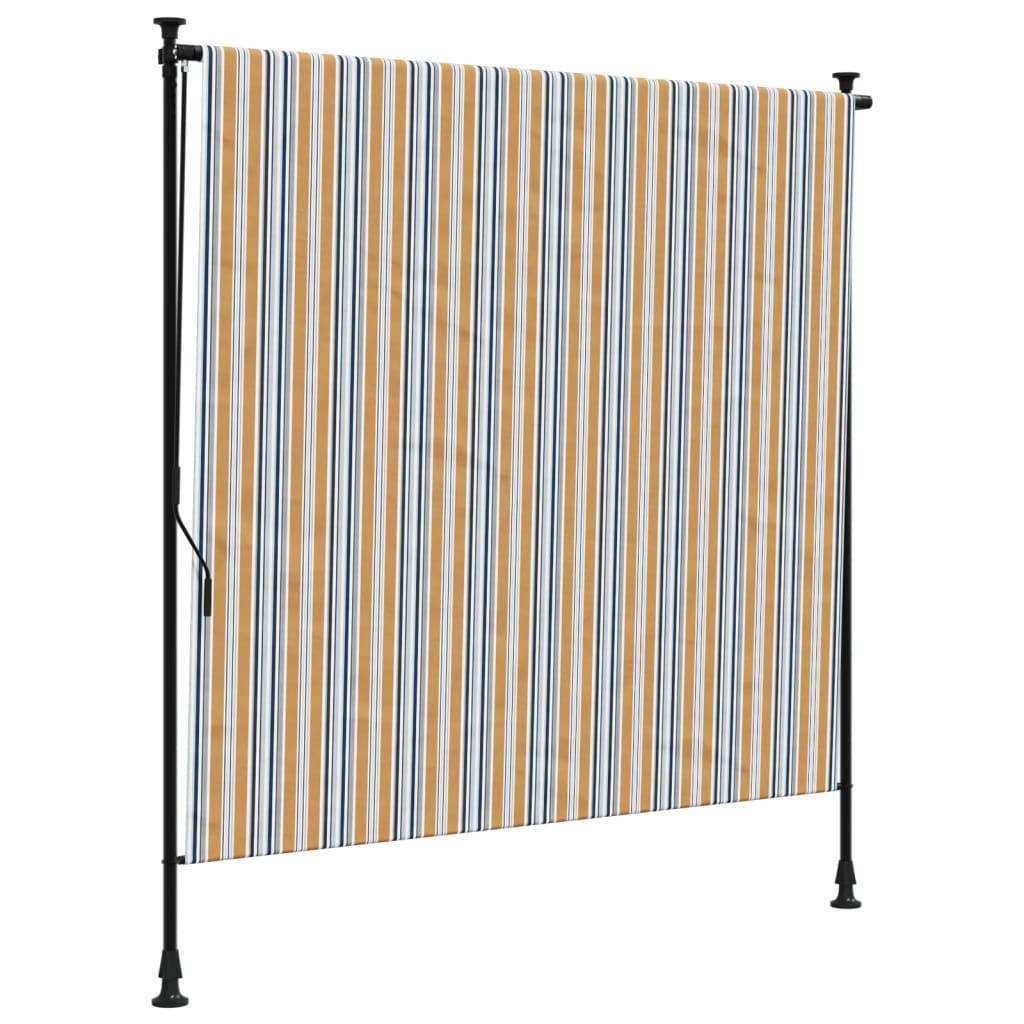 Maison Chic - Store Banne - Store roulant d'extérieur - Auvent extérieur jaune et blanc 150x270 cm tissu acier - Image 1