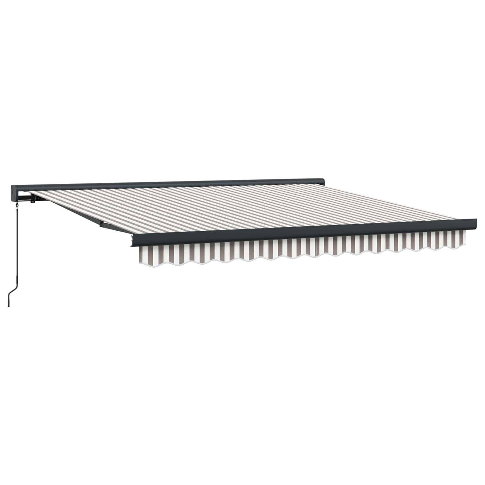 ComfortXL - Store Banne Manuel Toile Aluminium Protection Solaire Extérieure 500x300cm Gris Clair - ComfortXL Outdoor Living - Image 2