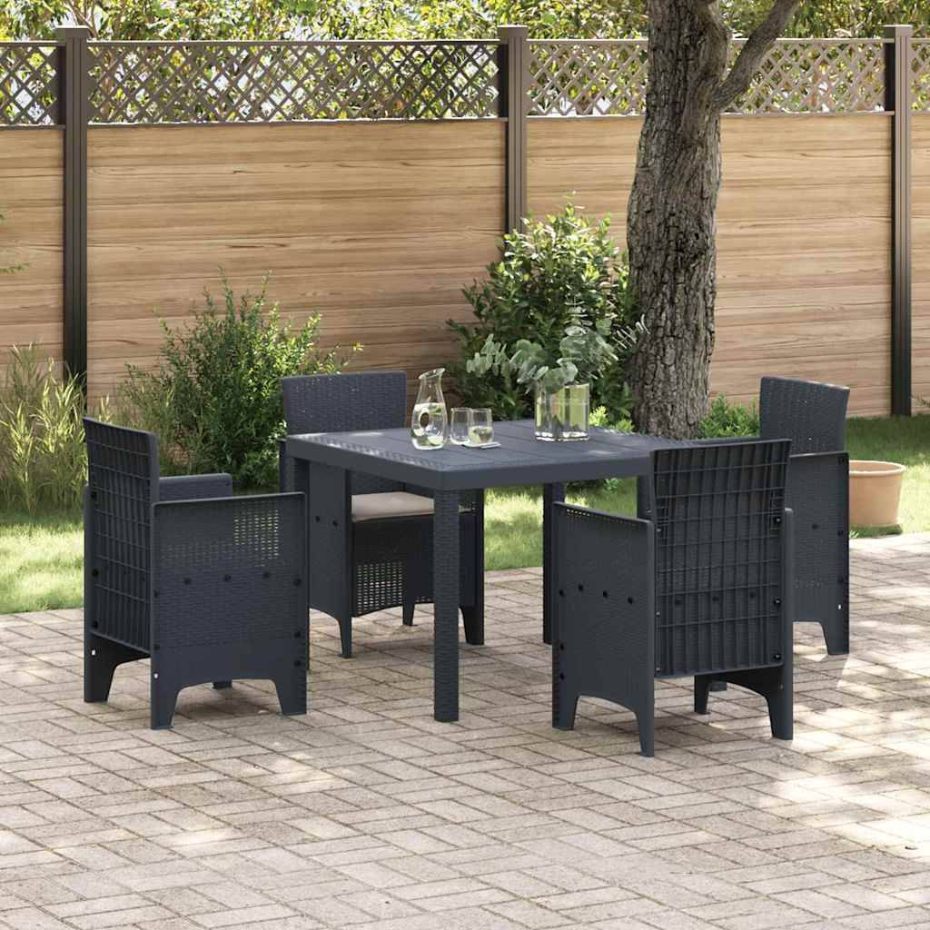 ComfortXL - Salon de Jardin Repas Résine Tressée 4 Personnes pour Balcon et Jardin Anthracite – ComfortXL Outdoor Living