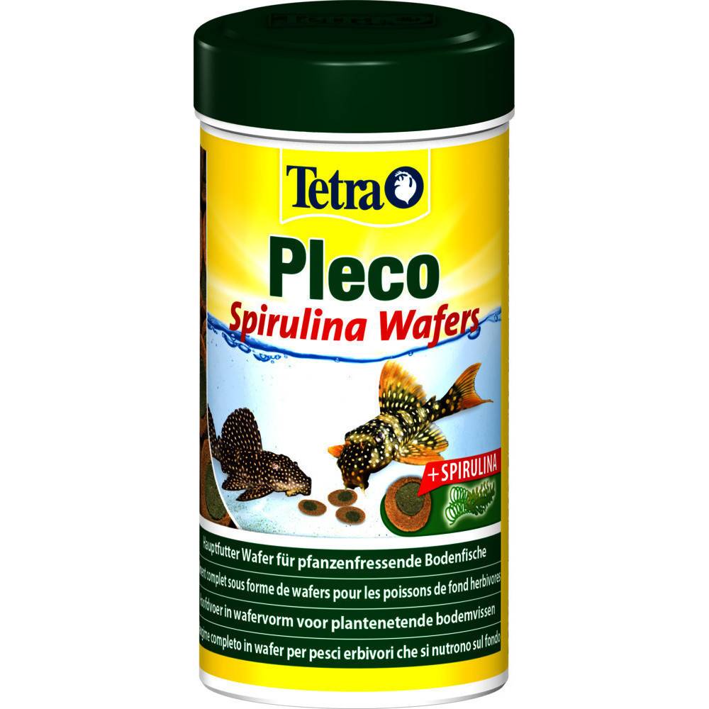 Tetra - Pleco spirulina wafers, aliment complet pour poissons de fond herbivores 105g/250ml