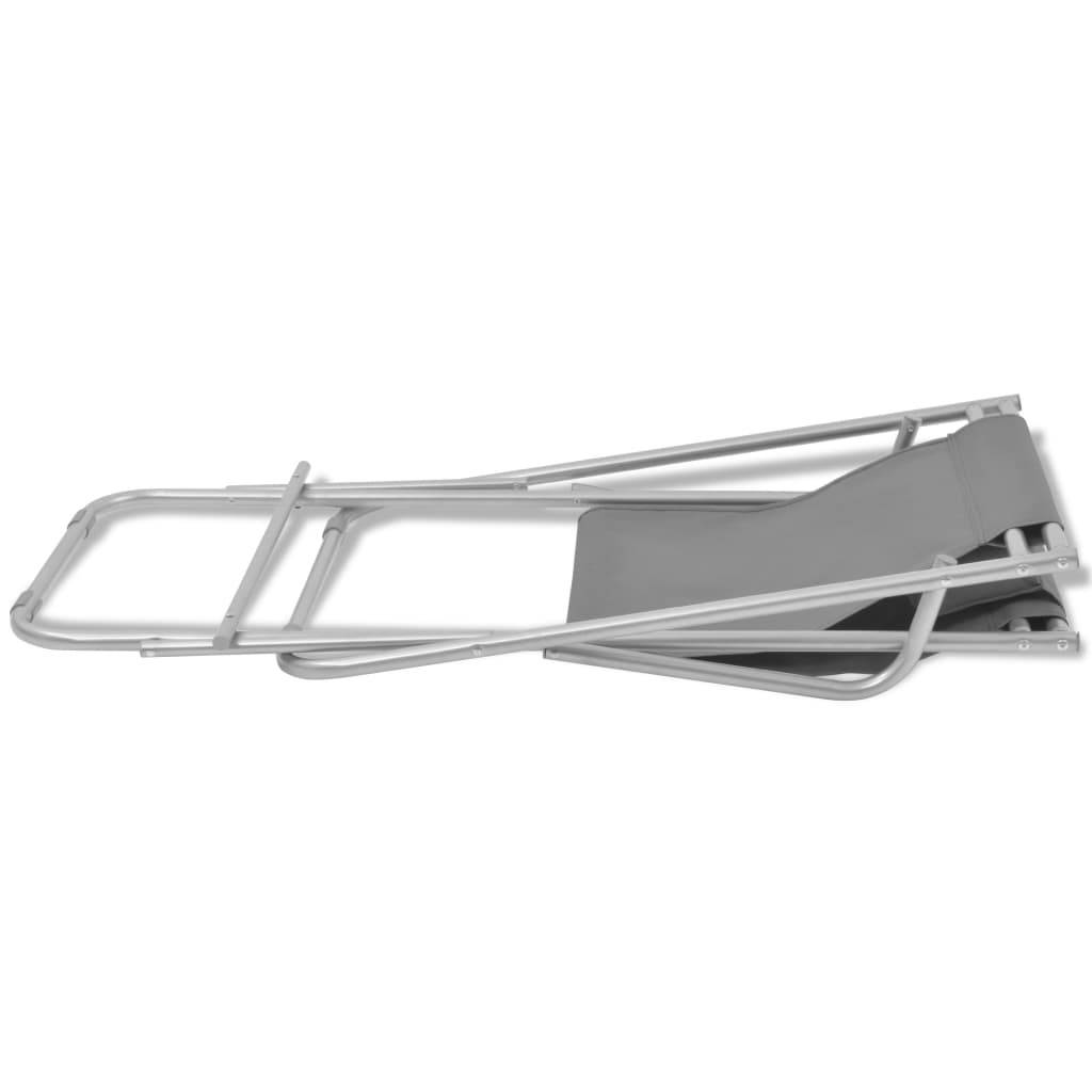 Helloshop26 - Lot de deux chaises inclinables de terrasse acier gris - Imagen 6