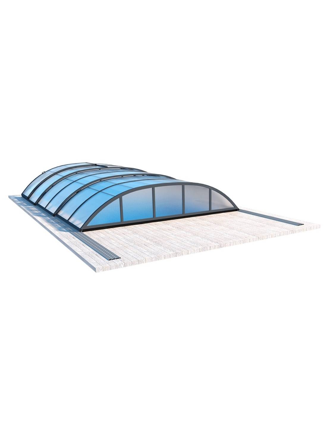Altanka - Abri de piscine Horizon pour les modèles 4,10x3 m - BAS85, BAS785 - polycarbonate alvéolaire 8 mm - Couleur Ral7016 Graphite - ECO213 - Imagen 5