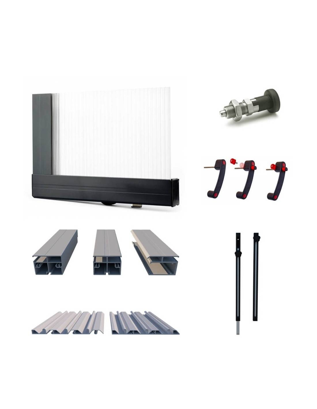 Altanka - Abri de piscine Horizon pour les modèles 4,10x3 m - BAS85, BAS785 - polycarbonate alvéolaire 8 mm - Couleur Ral7016 Graphite - ECO213 - Imagen 4