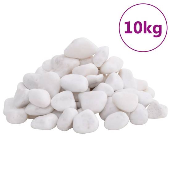 Galets Décoratifs Blancs Pierres Polies pour Jardin Paillage Déco Aquarium 2-5 cm 10 kg - ComfortXL Outdoor Living - Image 1