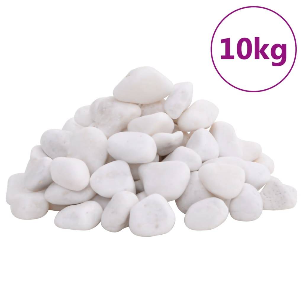 Galets Décoratifs Blancs Pierres Polies pour Jardin Paillage Déco Aquarium 2-5 cm 10 kg - ComfortXL Outdoor Living - Image 1
