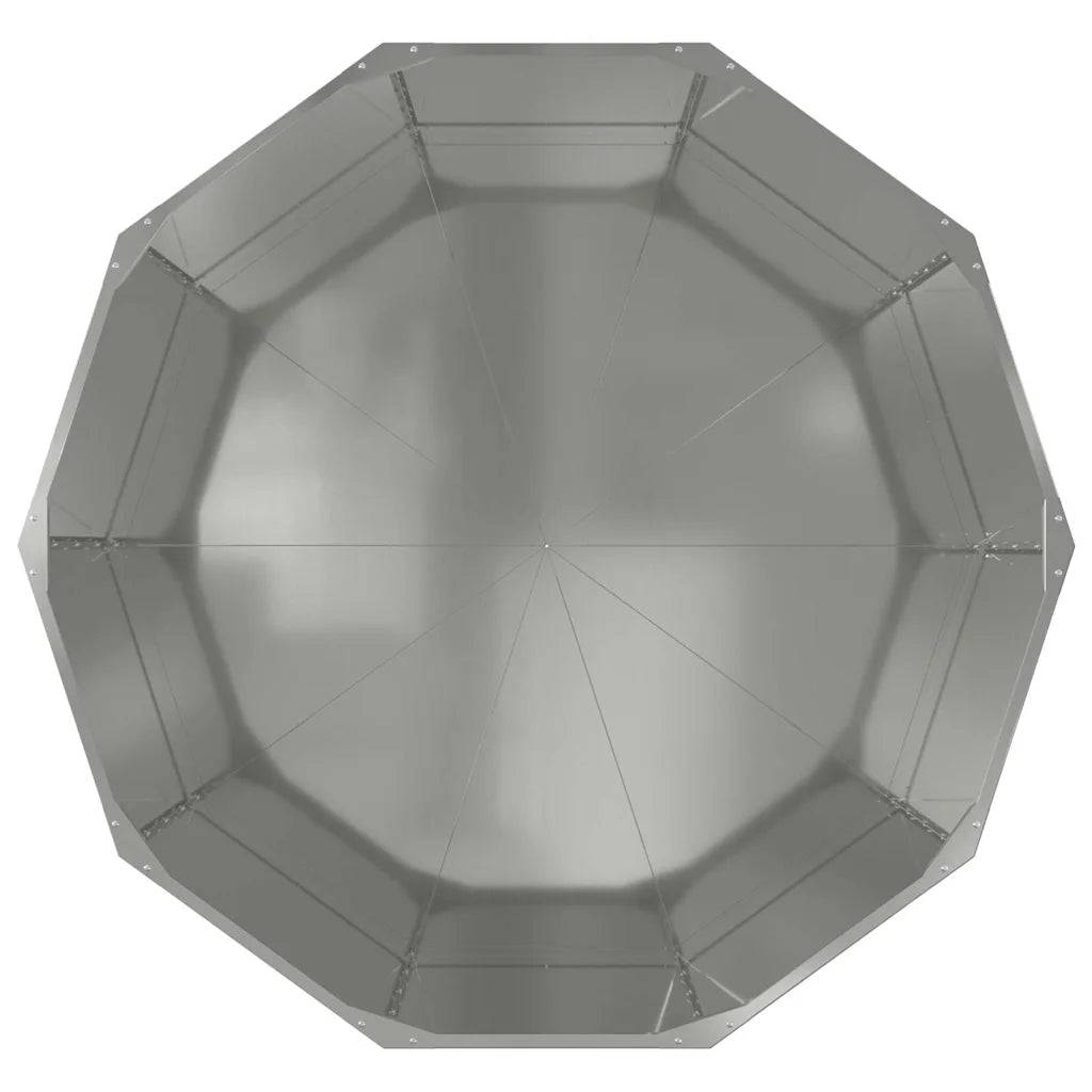 Helloshop26 - Jardinière ronde pratique extérieur 120 x 120 x 50 cm ambiance moderne en acier galvanisé argent - Image 3