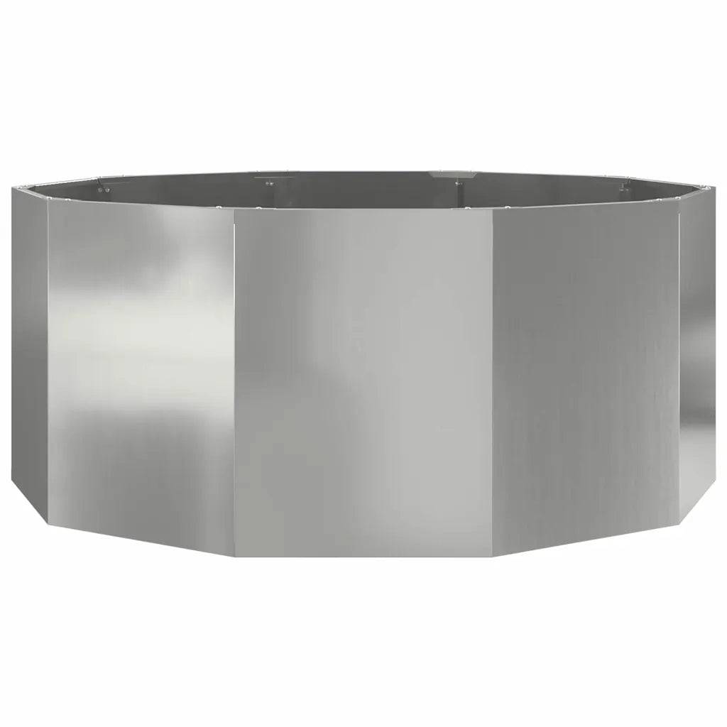 Helloshop26 - Jardinière ronde pratique extérieur 120 x 120 x 50 cm ambiance moderne en acier galvanisé argent - Image 2