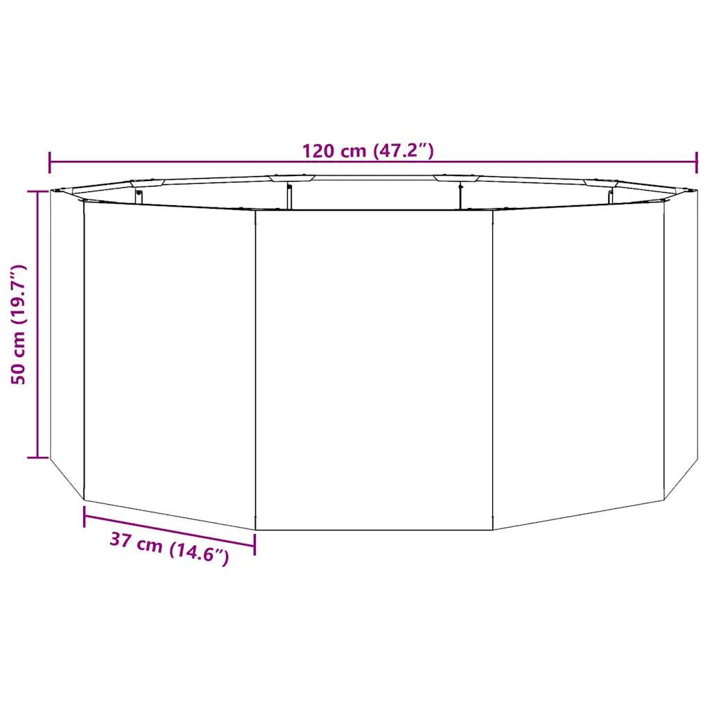 Helloshop26 - Jardinière ronde pratique extérieur 120 x 120 x 50 cm ambiance moderne en acier galvanisé argent - Image 5