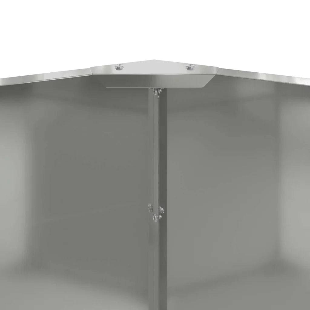 Helloshop26 - Jardinière ronde pratique extérieur 120 x 120 x 50 cm ambiance moderne en acier galvanisé argent - Image 4