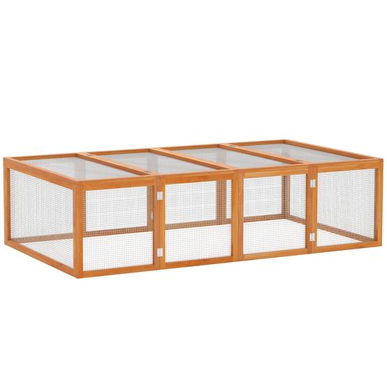 Clapier cage à lapins extérieur intérieur 2 portes supérieures 181L x 100l x 48H cm bois massif pin - Image 1