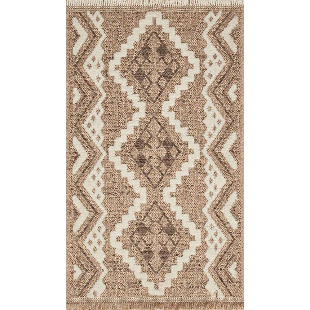 Jardindeco - Tapis intérieur extérieur aspect jute marron Tijuana 9054 230 x 160 cm - Imagen 3