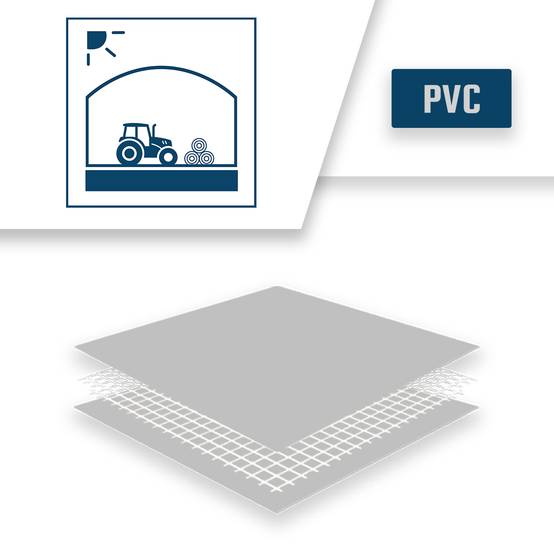 Bâche Tunnel agricole 8x9 m LP640TU Grise - Garantie 8 ans - Bâche PVC étanche pour Tunnel de stockage TECPLAST - Imagen 4