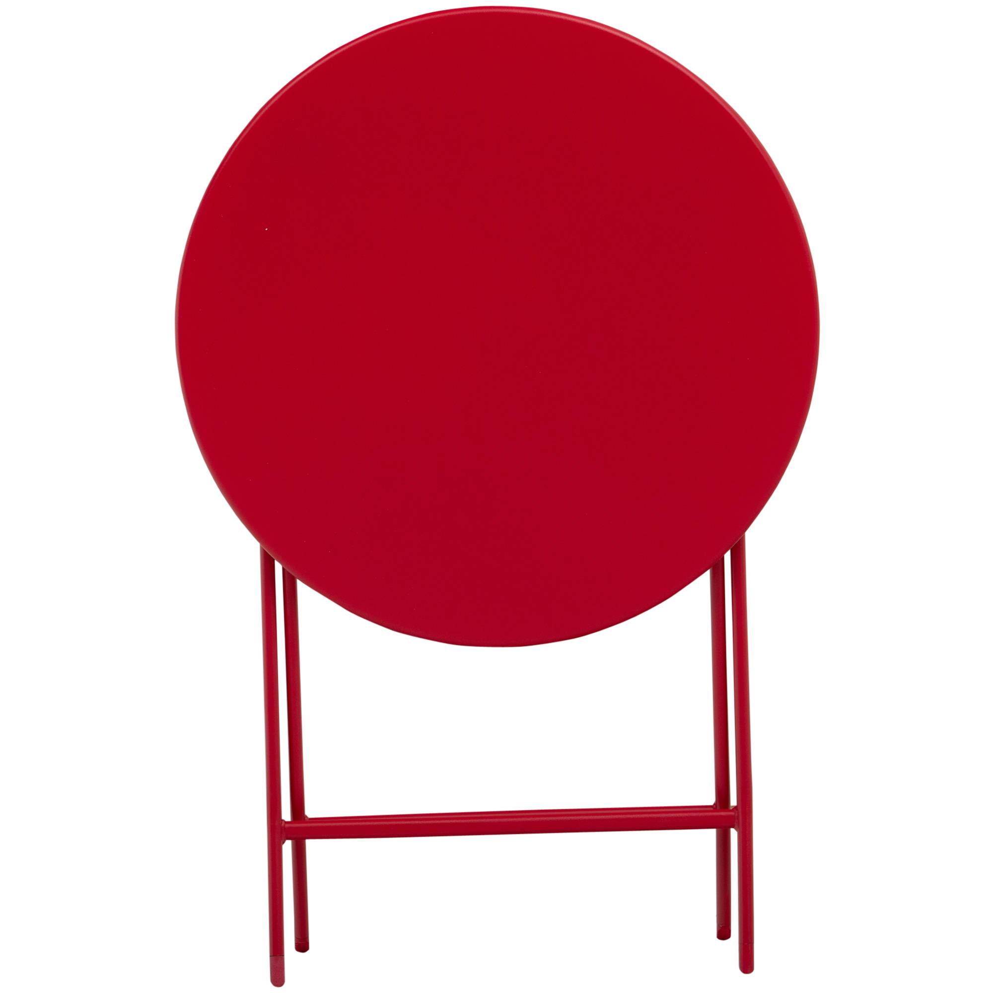 Outsunny - Salon de jardin bistro pliable - table ronde Ø 60 cm avec 2 chaises pliantes - métal thermolaqué rouge - Outsunny - Imagen 5