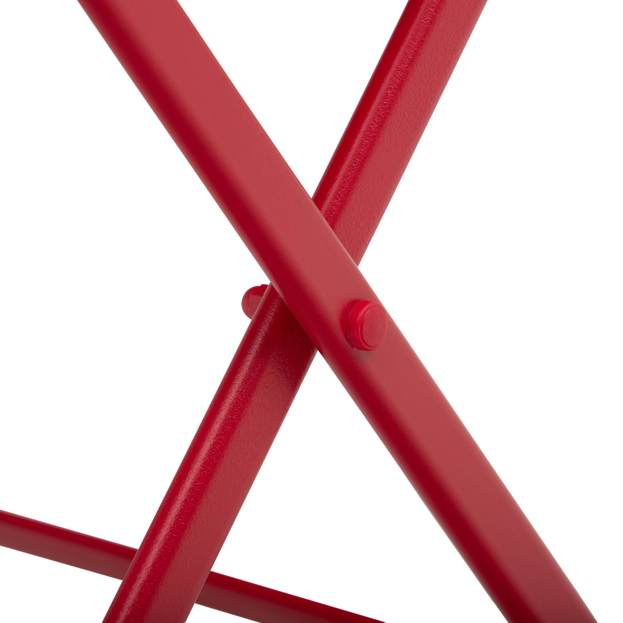 Outsunny - Salon de jardin bistro pliable - table ronde Ø 60 cm avec 2 chaises pliantes - métal thermolaqué rouge - Outsunny - Imagen 9