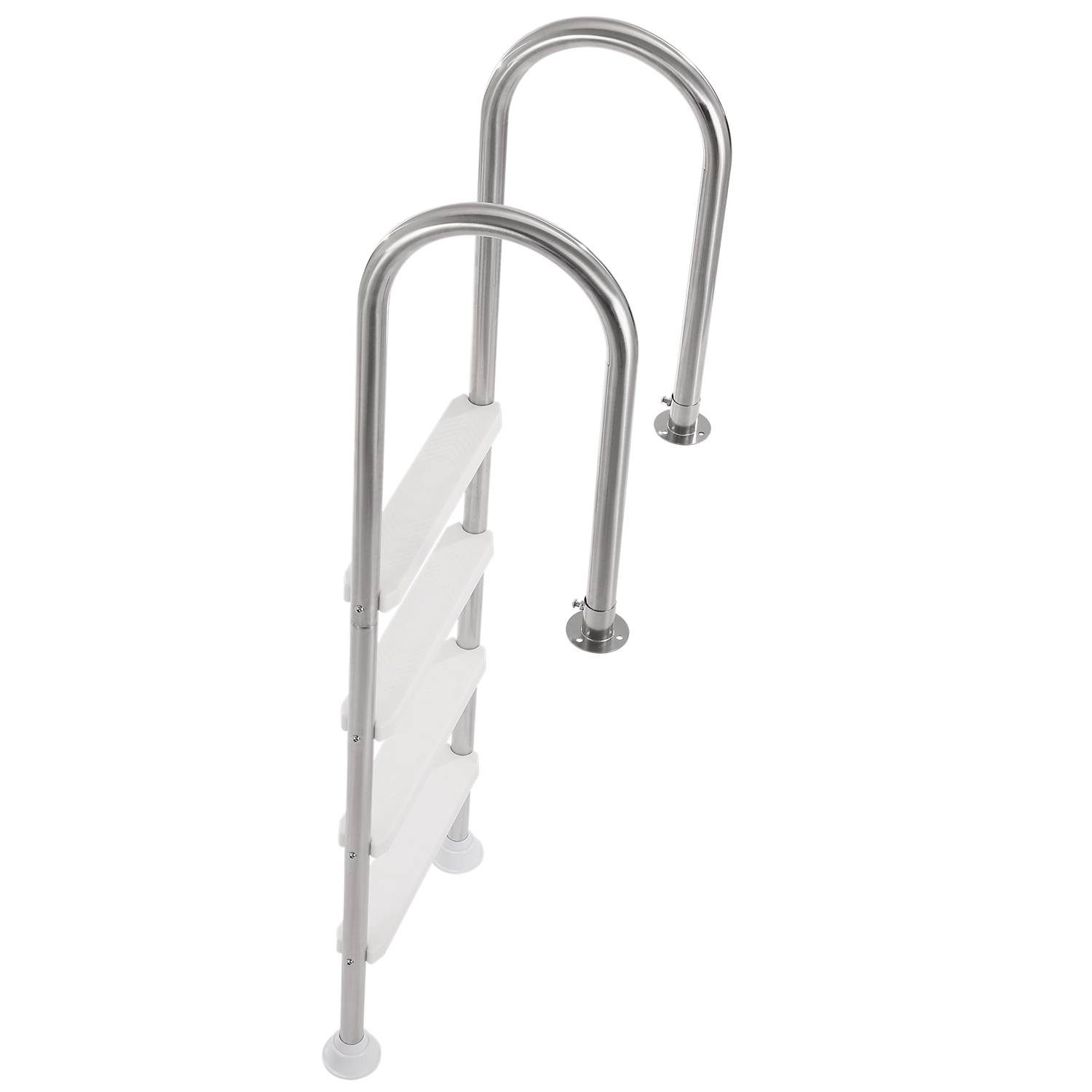SucceBuy Échelle piscine inox 4 marches, double rampe antidérapante, capacité 120 kg, pour piscines creusées intérieur/extérieur - Image 1