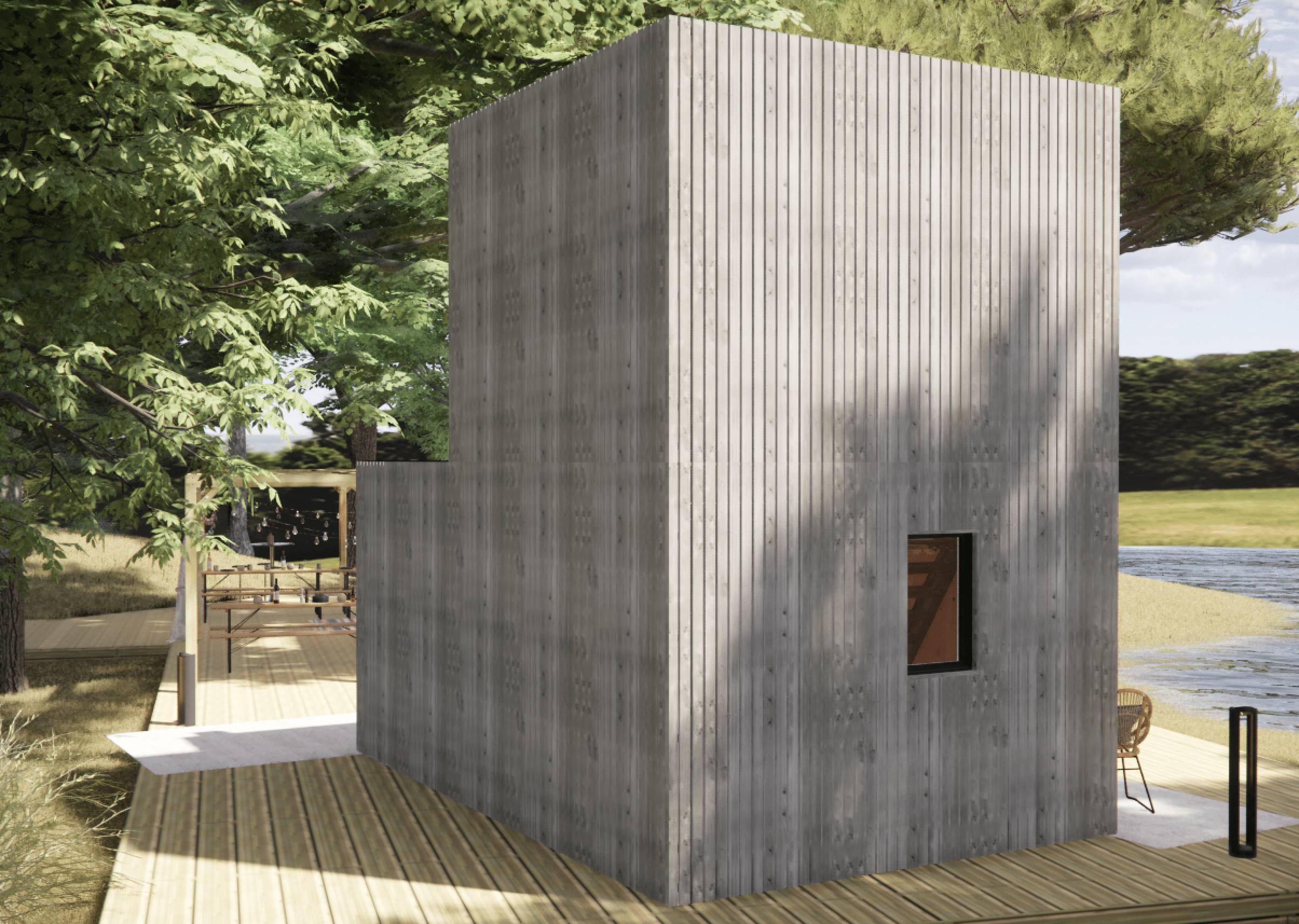 Studio de jardin bien isolé en bois 5,5 x 3,5 x 2,7 m / isolation RE2020 avec mezzanine et terrasse - Image 10