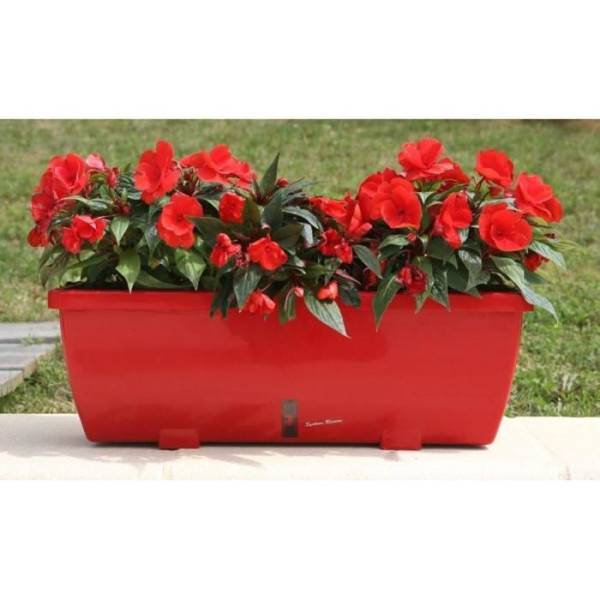 Riss - Bac A Fleurs Riviera Eva - Lot 2 Jardinieres - Plastique - 57 Cm - Rouge - Imagen 2