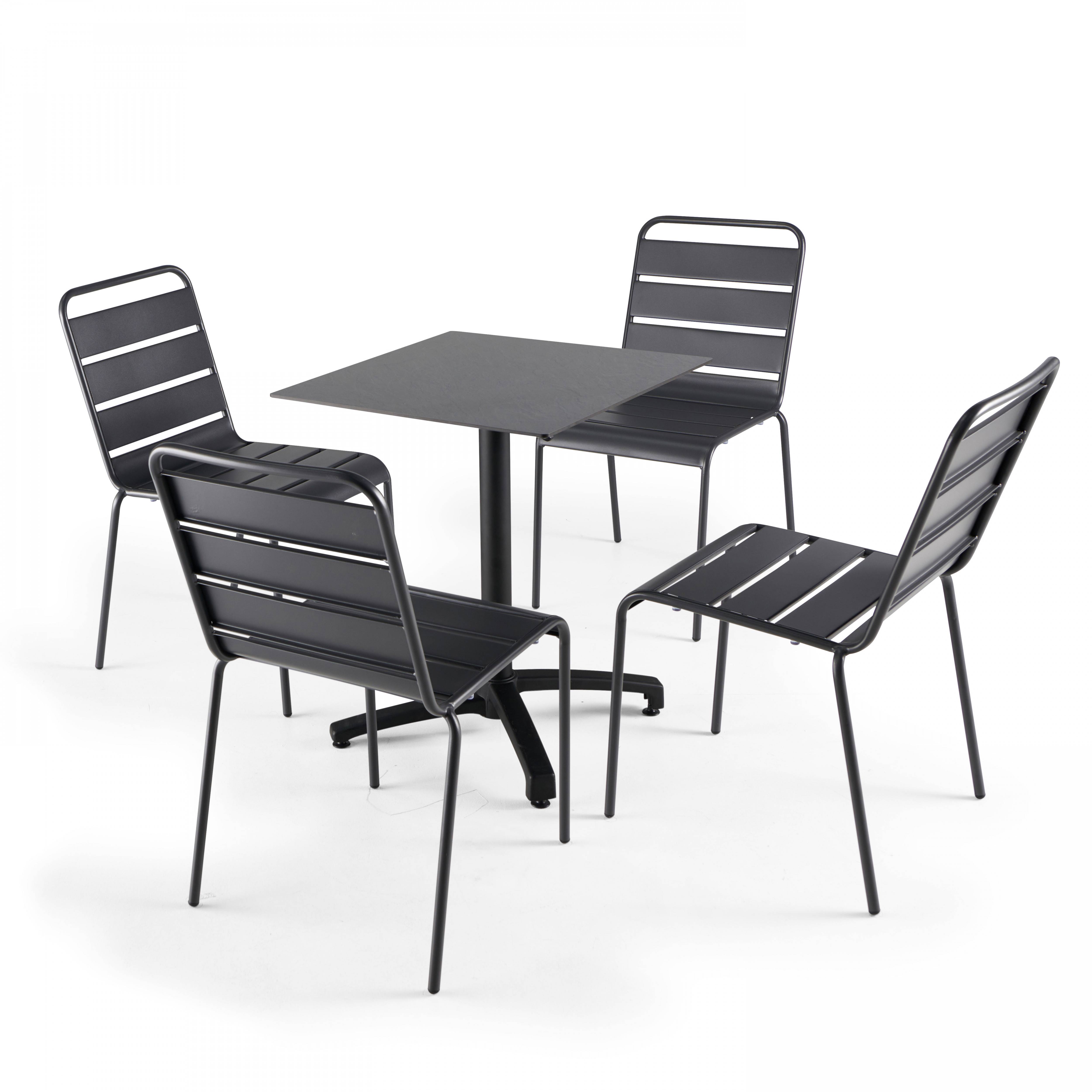 Oviala - Table de terrasse 60 cm inclinable ardoise gris foncé Opéra - Oviala - Imagen 6