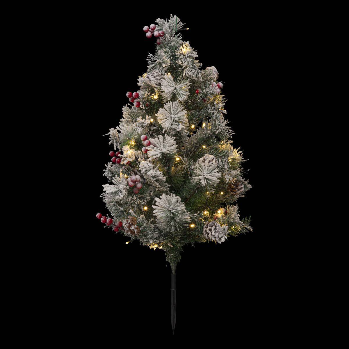 Sapin extérieur à planter H90cm 50 LED blanc chaud solaire FEERIC LIGHTS & CHRISTMAS - Image 2