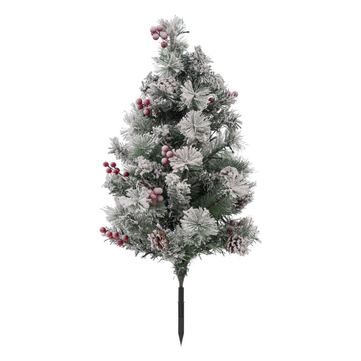 Sapin extérieur à planter H90cm 50 LED blanc chaud solaire FEERIC LIGHTS & CHRISTMAS - Image 1