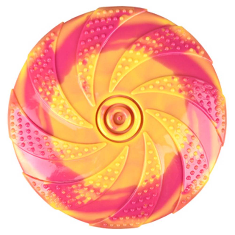 Flamingo - Disque Volant ZAZA, TPR,  ø18 cm, jaune et rose, Jouet pour chien. - Imagen 1