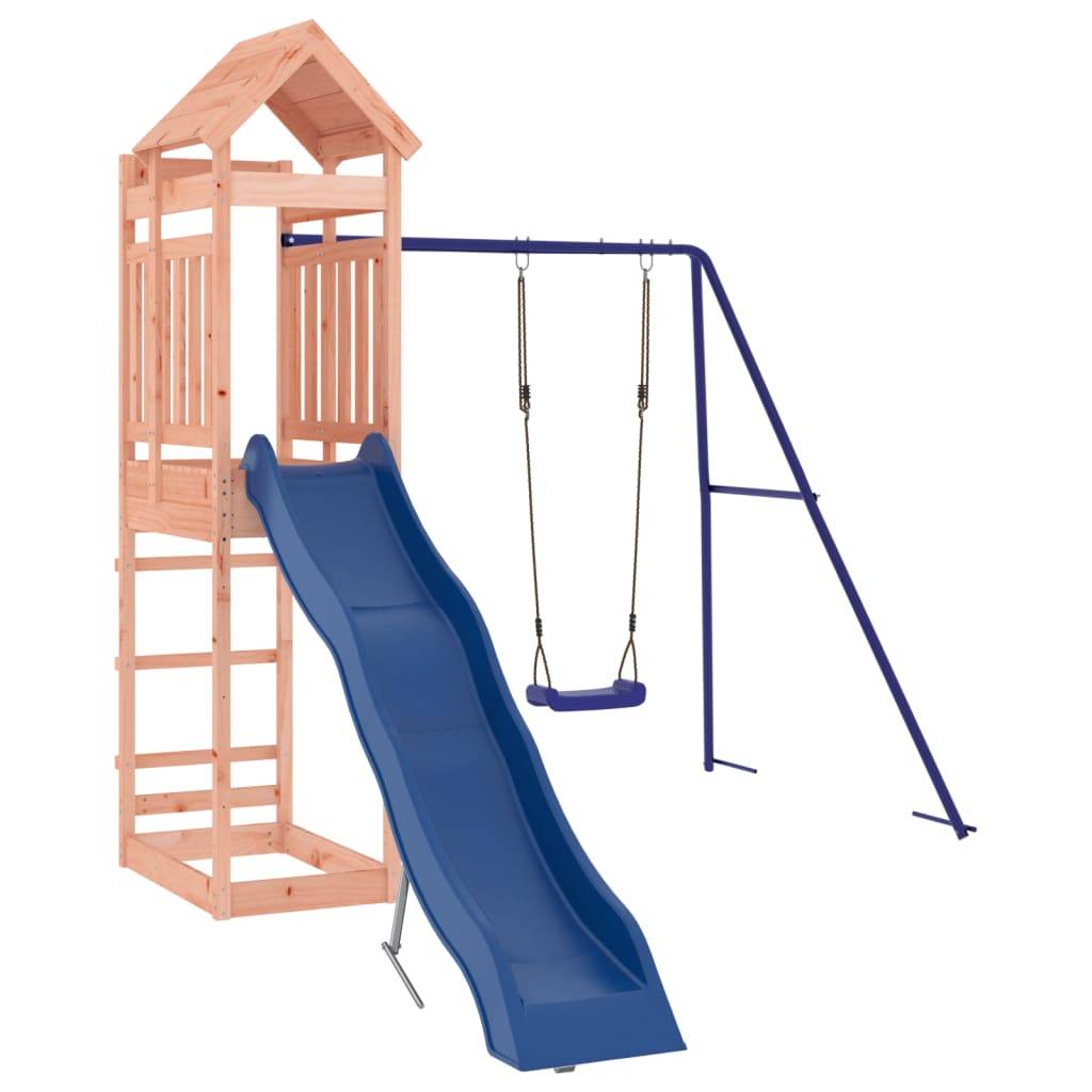 Helloshop26 - Aire de jeux d'extérieur balançoires toboggan portiques robuste jeux jardin 249 x 349 x 238 cm bois massif de douglas - Imagen 1