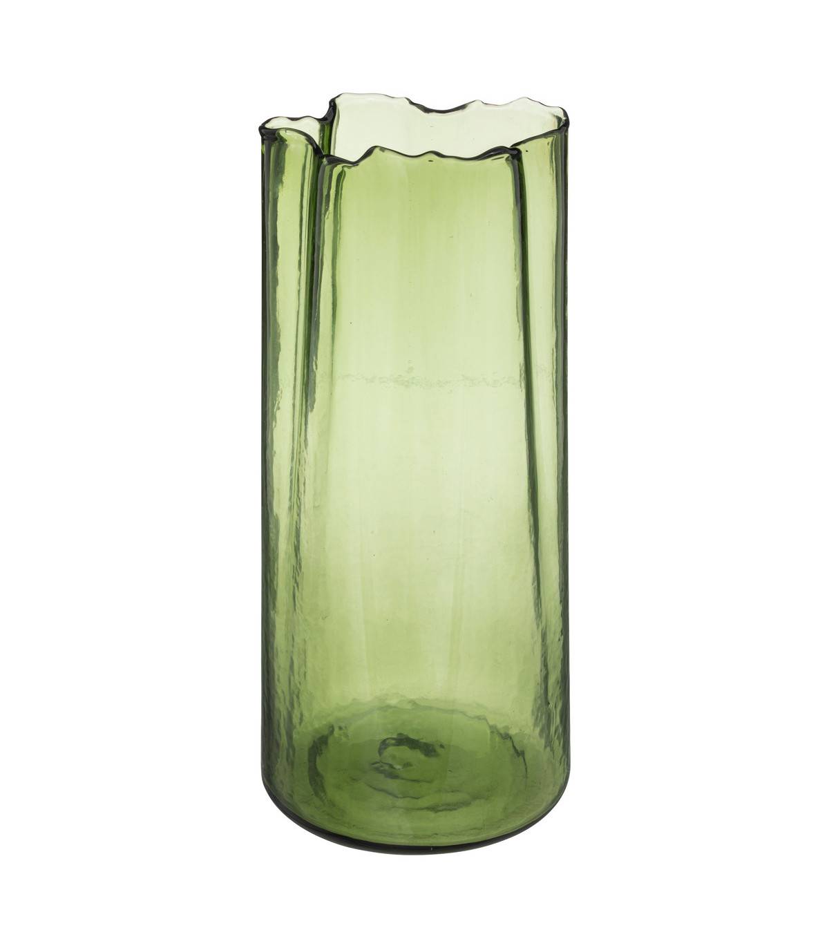 Vase aux contours irréguliers en Verre teinté Vert H 32 cm - Imagen 1