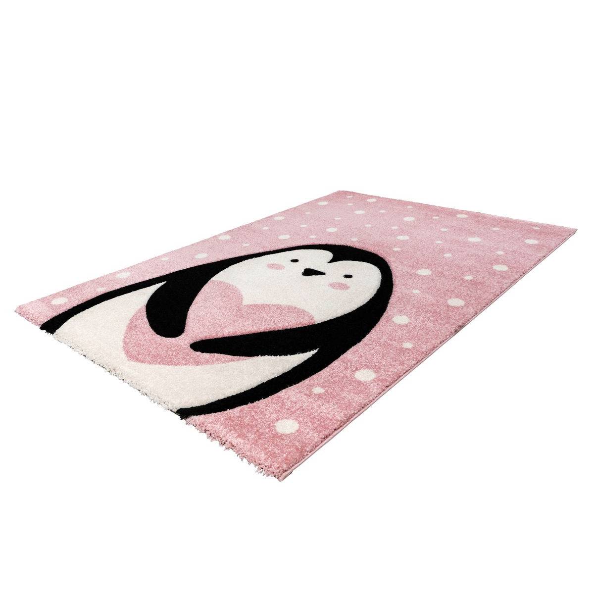 Tapis de Chambre Enfant Pingouin "Gidya" Rose 120 x 170 cm - Image 4