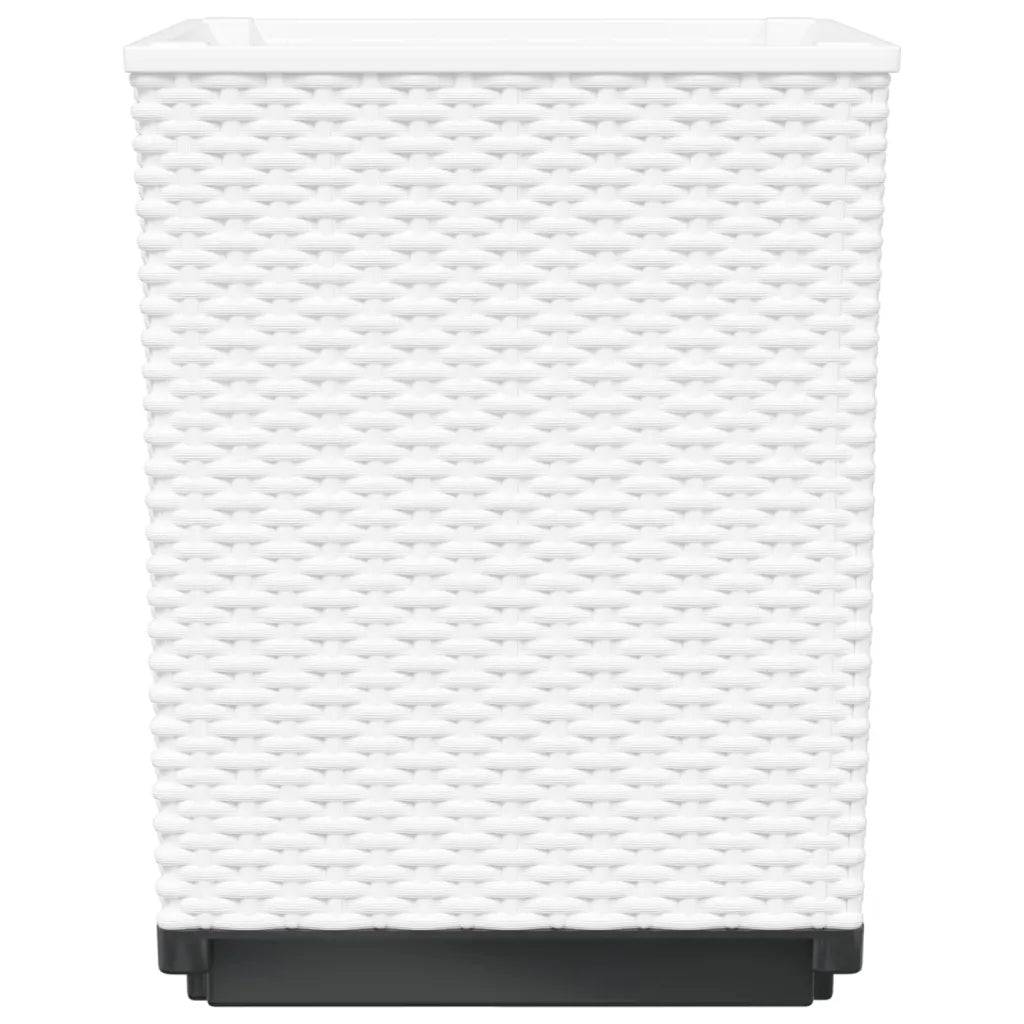 Helloshop26 - Lot de 4 jardinières décoratives modernes balcon jardin 30 x 30 x 37 cm en PP blanc - Image 3