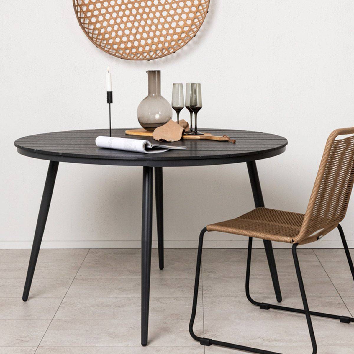 Table de Jardin Ronde "Break" 120cm Noir - Image 5