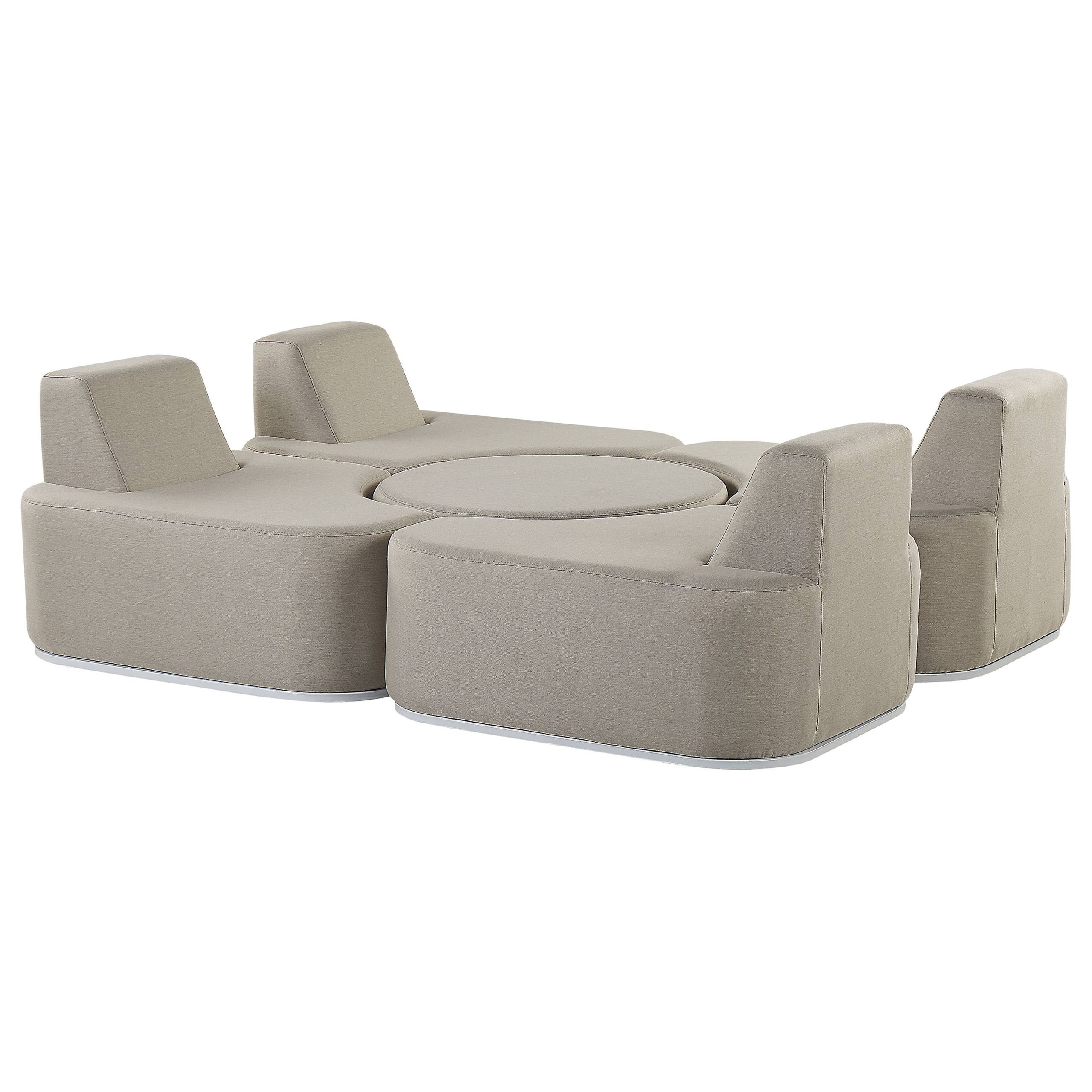 Beliani - Set de jardin, 4 Personnes Tissu Gris clair FABRO - Beliani - Imagen 4