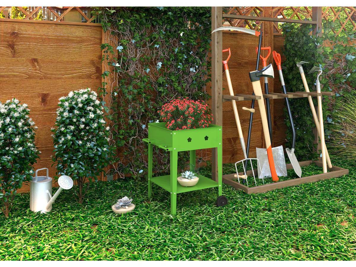 Habitat Et Jardin - Table De Rempotage Métal "laurier" - 55 X 55 X 80 Cm - Vert -habitat Et Jardin - Imagen 2