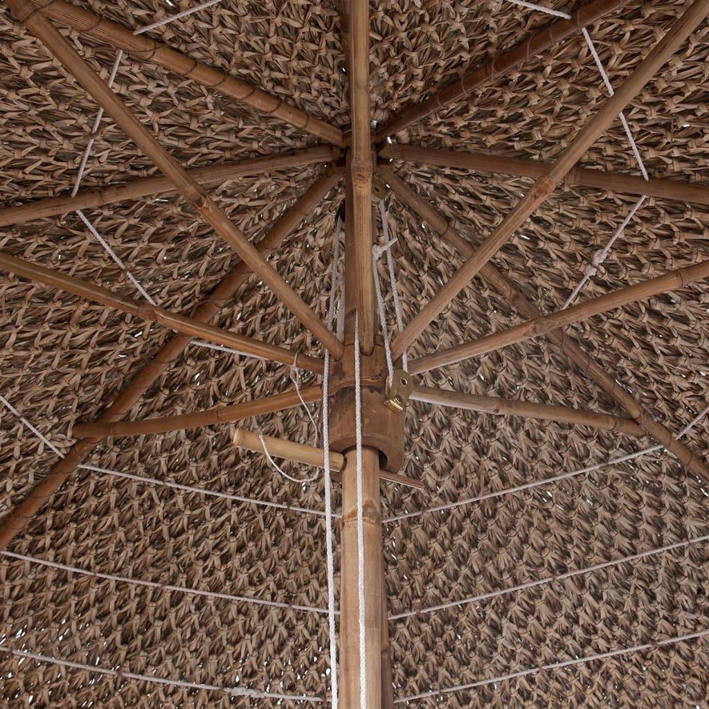 Helloshop26 - Parasol en bambou avec toit en feuille de bananier 210 cm - Imagen 2