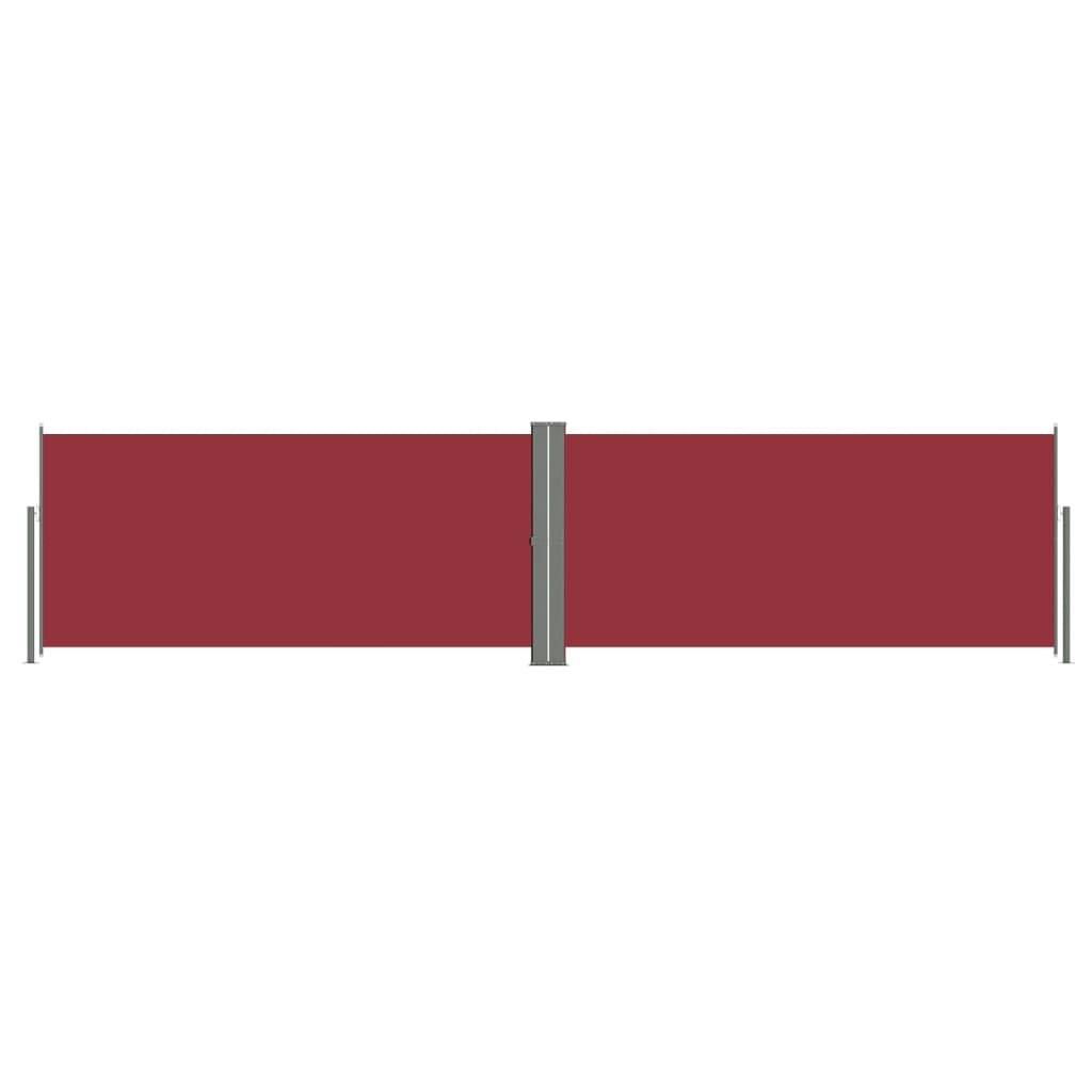 Helloshop26 - Auvent paravent store brise-vue latéral rétractable de patio jardin terrasse balcon protection visuelle écran 140 x 600 cm rouge - Imagen 1