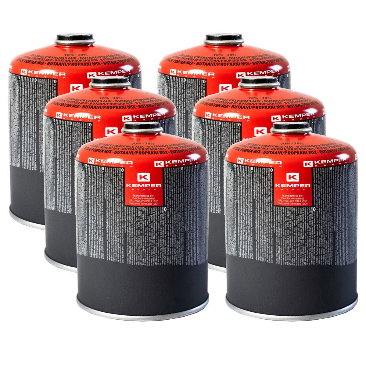 Pack de 6 Cartouches de gaz 450g Butane propane mix Valve 7/16 KEMPER - Imagen 1