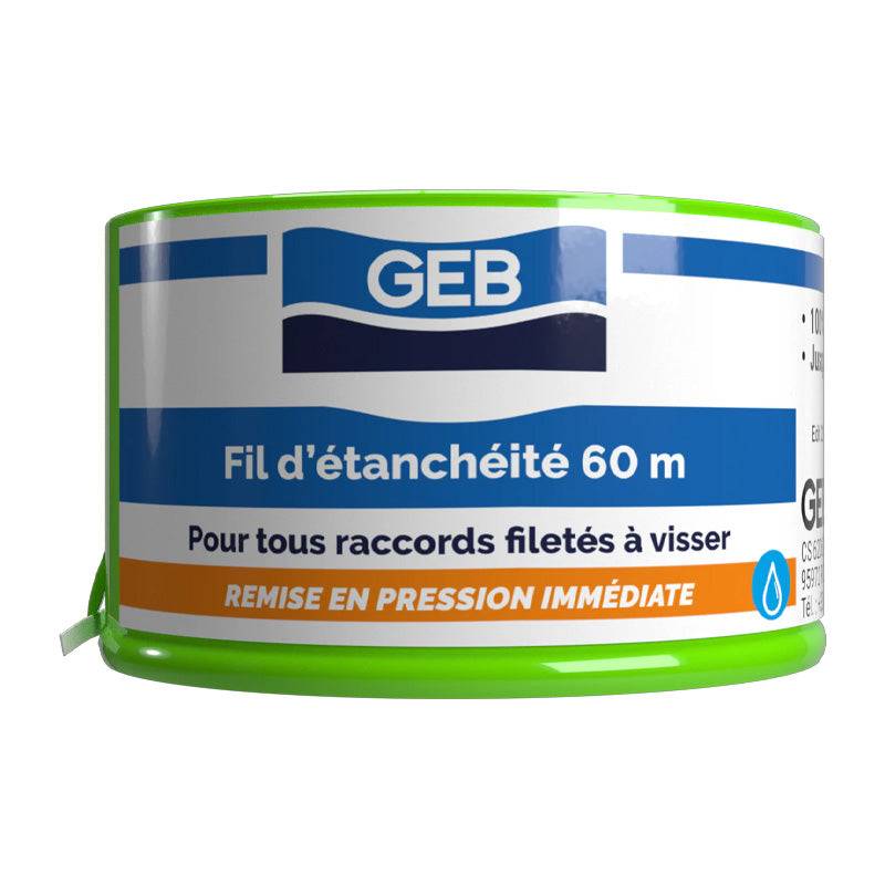Fil d'étanchéité GEB 100% PTFE pour tous raccords à visser 60m GEB - Image 1