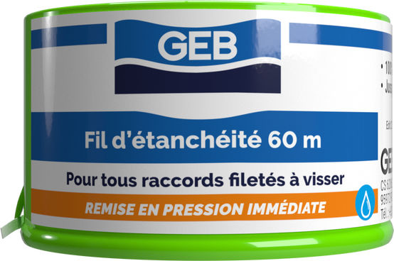 Fil d'étanchéité GEB 100% PTFE pour tous raccords à visser 60m GEB - Image 2