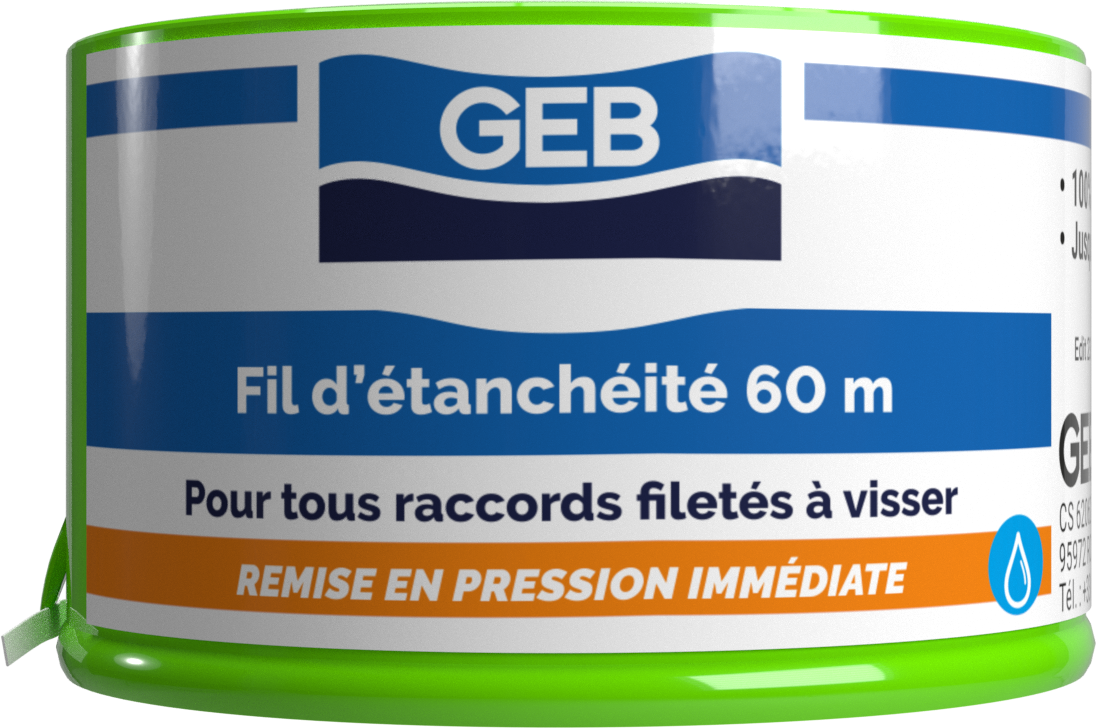 Fil d'étanchéité GEB 100% PTFE pour tous raccords à visser 60m GEB - Image 2