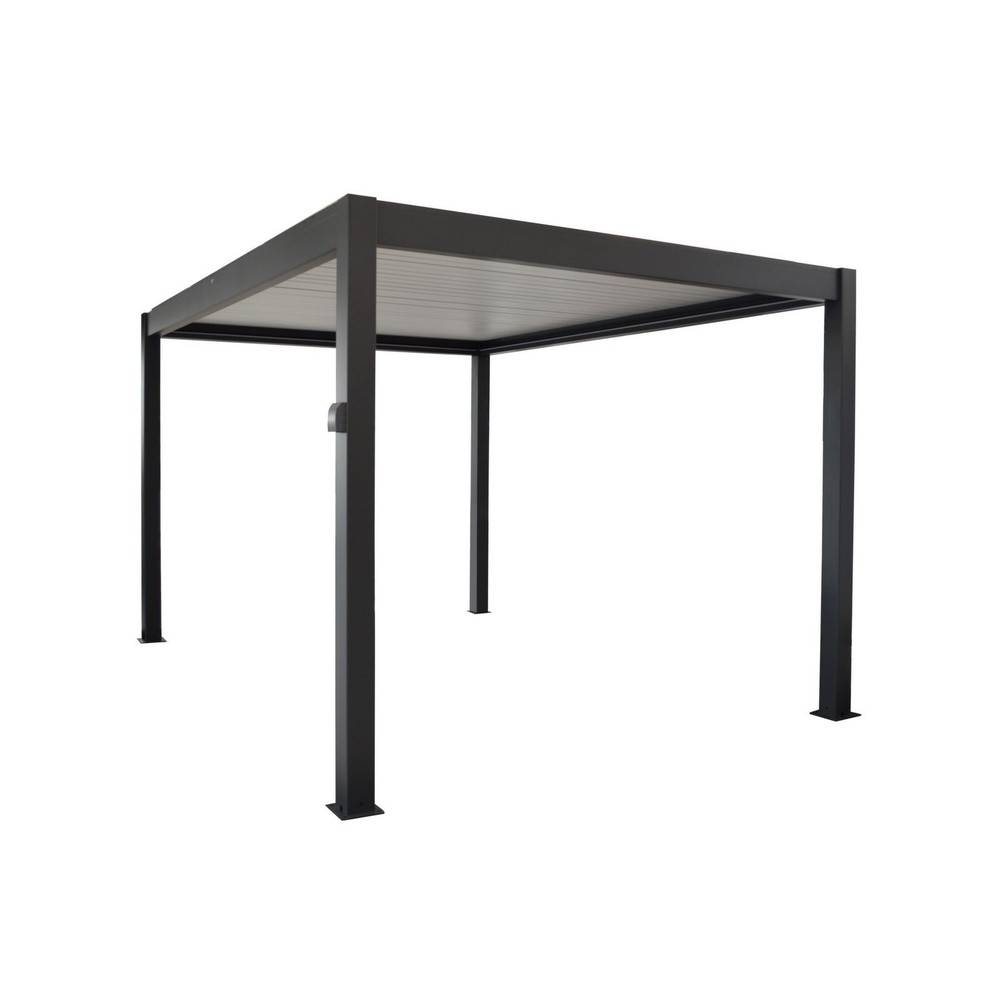 Proloisirs - Pergola autoportée Bioclimatique Autonome Zéphir 3 x 4 m Solaire en Aluminium - grey PROLOISIRS