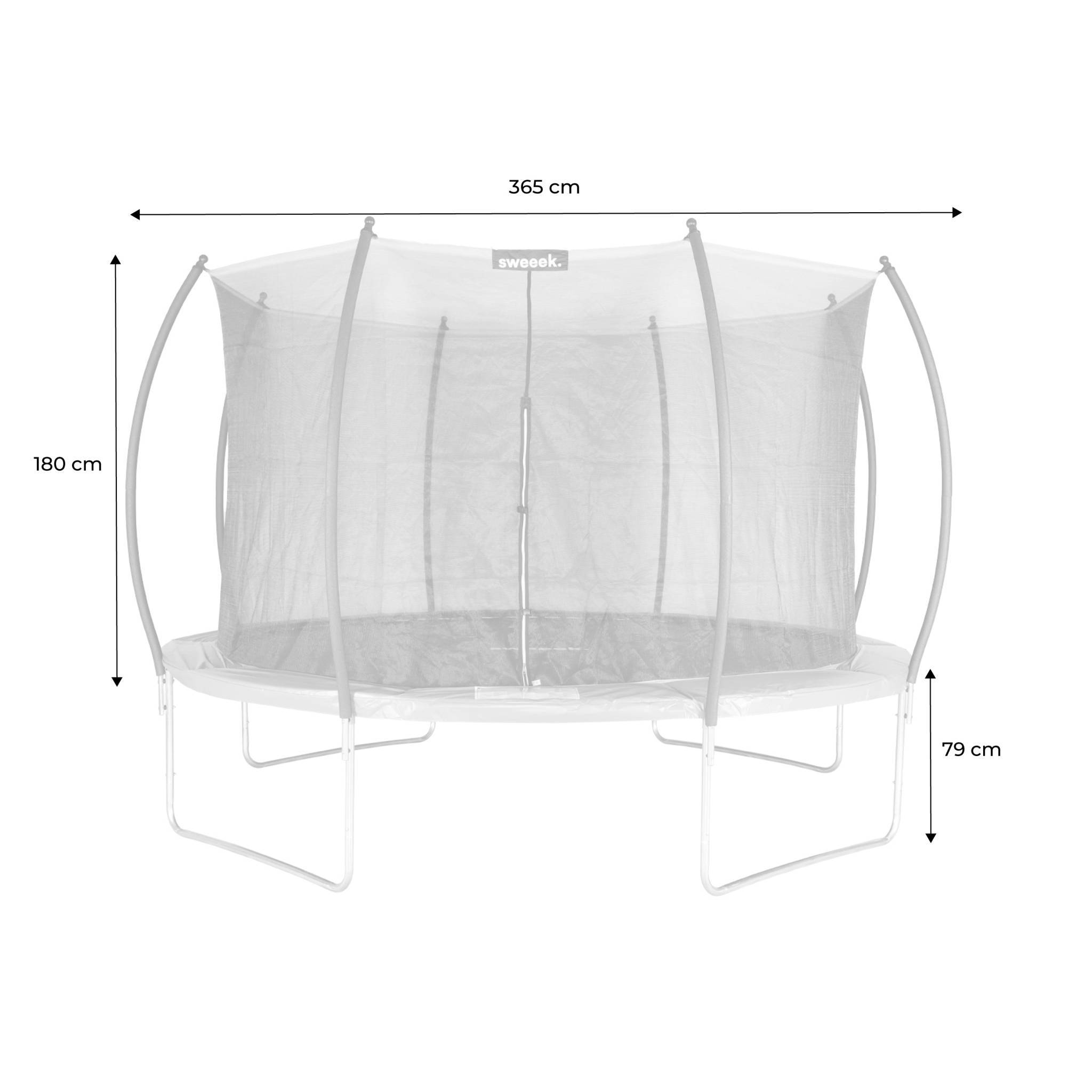 sweeek - Trampoline rond Ø 370cm gris avec filet de protection intérieur - Saturne Inner – Nouveau modèle - trampoline de jardin 3.7m 370 cm |Design| | sweeek - Image 3
