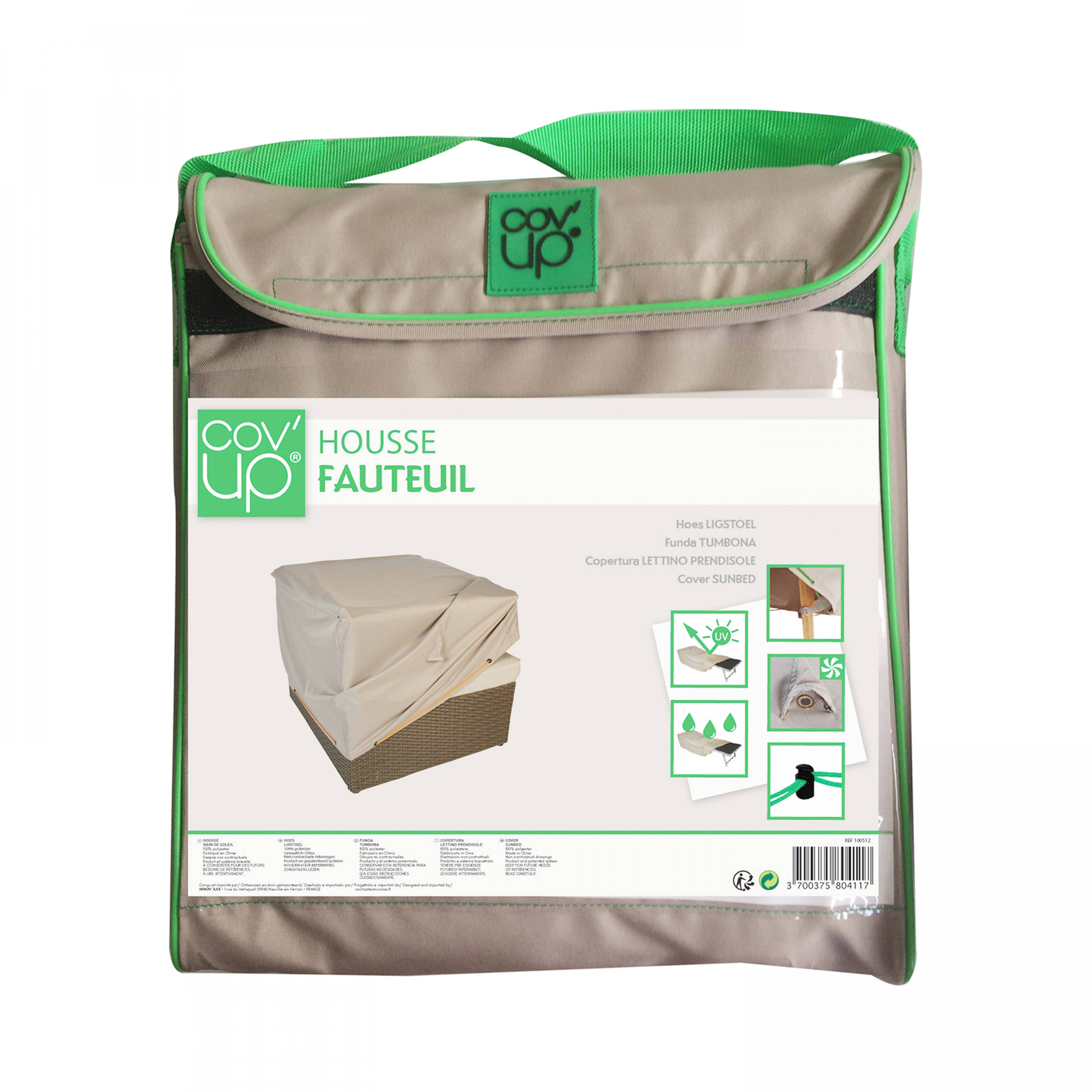 Oviala - Housse de protection pour fauteuil de jardin taupe Cov'Up - Oviala - Image 2