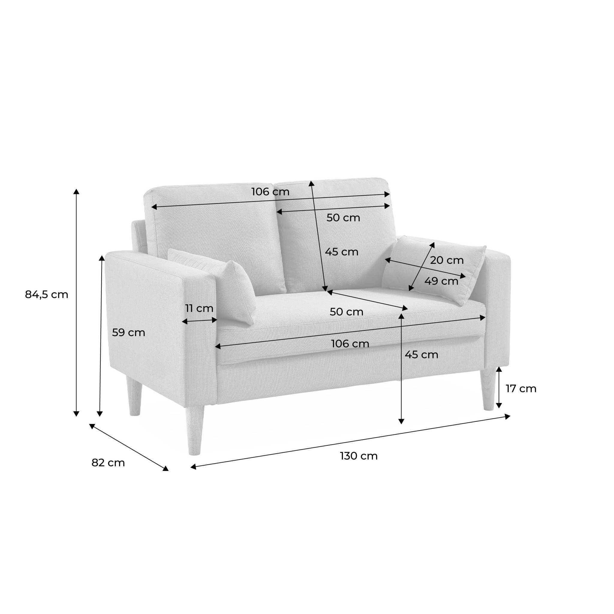 sweeek - Canapé en tissu gris chiné foncé - Bjorn - Canapé 2 places fixe droit pieds bois. style scandinave | sweeek - Image 4